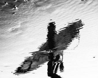 Reflected Surfer,black and white print,surfing print,limited edition print,monochrome print