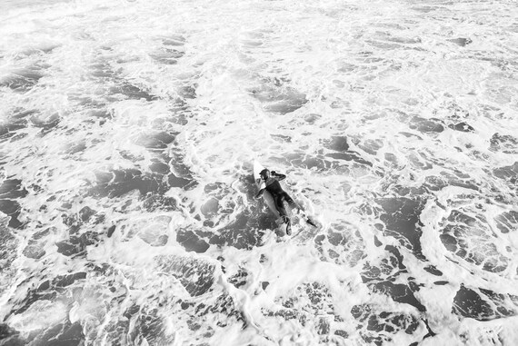 BUBBLE SURFING. Surf Picture, Black and White Print, Surfing Print, Photographic Print.