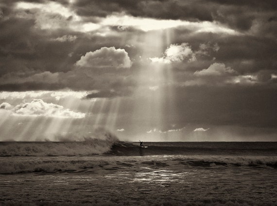 RUSH 2, Surfing Print, Black and White Prints, Dramatic Seascape, Kimmeridge Bay, Sea and Sky, Limited Edition Print, Sports Print