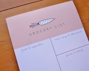 grocery list pad etsy