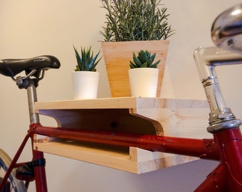 Wooden Bike Rack|Bike Hanger|Shelf|Bicycle Storage|Floating Shelf|Bike Wall Mount|Bike Holder|Bike Stand|Design|Fahrrad Regal