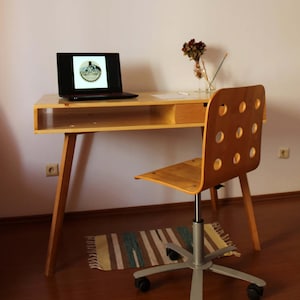 Büro|Wooden Desk|Laptop Desk|Home Desk|Office Writing Desk|Scandinavian Design|Drawer|Beech Wood|Spruce Wood|Table|Computer Desk