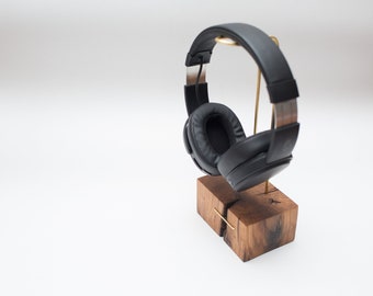 Headphone Holder | Headset holder | headphones Stand | Wood brass| Handmade | Wooden headphone stand hanger | Brass