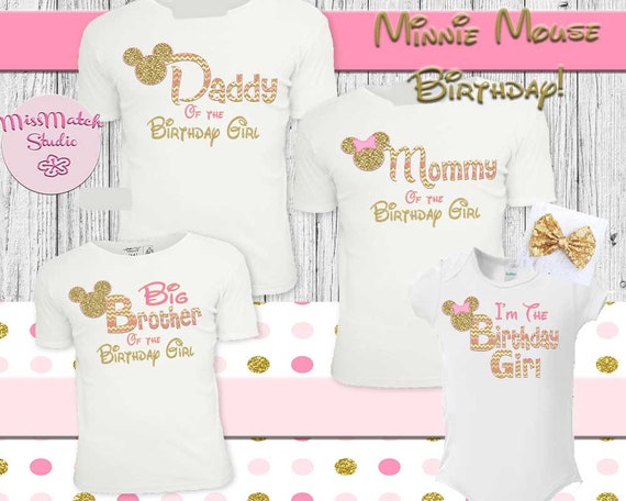 Mickey and Minnie Daddy and Mommy Shirts Disney Trip 2019 Mom Dad Disney Shirts Pink and Gold Minnie and Mickey Mommy and Daddy Shirts