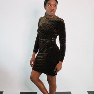 90s Animal Print Dress | Vintage Leopard Print Dress | The Nanny Vintage Dress |  Faux Wrap Dress | Vintage Body con Dress | Small