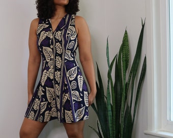 90s Express Romper | Palm Print Romper | Size Medium