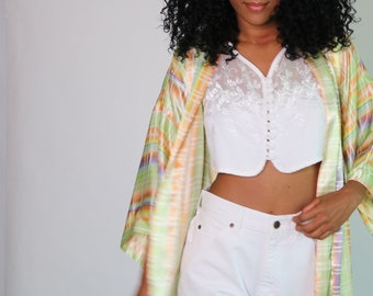 80s Rainbow Robe| Neon Duster |