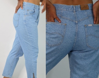 80s Mom Jeans | High Waist Mom Jeans | Lee Mom Jeans |  Ultra High Waist Mom Jeans | Zipper Ankle Jeans | Light Wash Mom Jeans | Stonewash