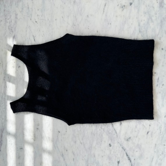 90s Angora Blend Sweater Vest | Vintage Black Swe… - image 2