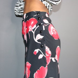 90s Silk Maxi Skirt | Caché Silk Floral Skirt | Vintage Silk Maxi Skirt | Jumbo Floral Print Skirt | Vintage Maxi Skirt | XS Small