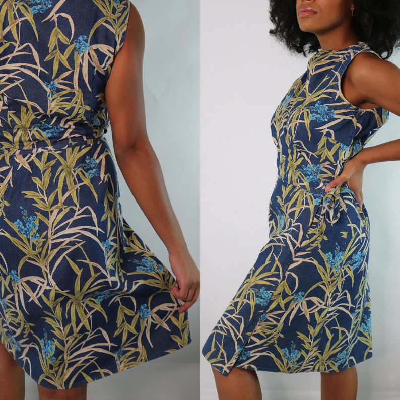 palm leaf wrap dress