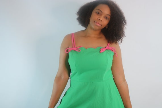 70s Vintage Sun Dress Lanz Pink Green Dress Lanz … - image 3