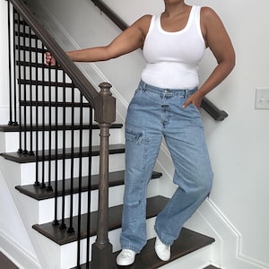 90a Wide Leg Marthé Francois Girbaud Cargo Jeans | Large 33 x 32