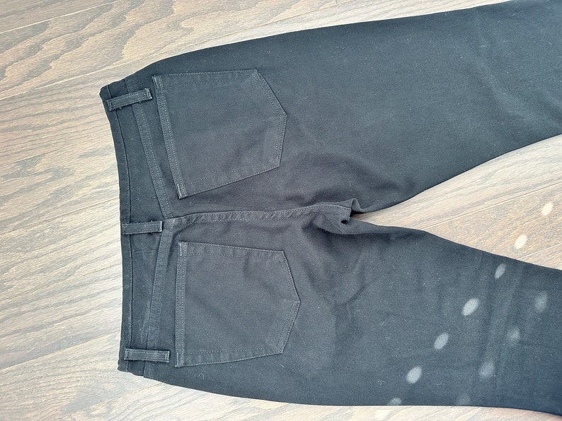 Y2K Black Jeans 100% Cotton Black Denim Flares size 9 Medium image 6