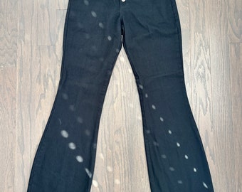 Y2K Black Jeans | 100% Cotton Black Denim Flares | size 9 Medium