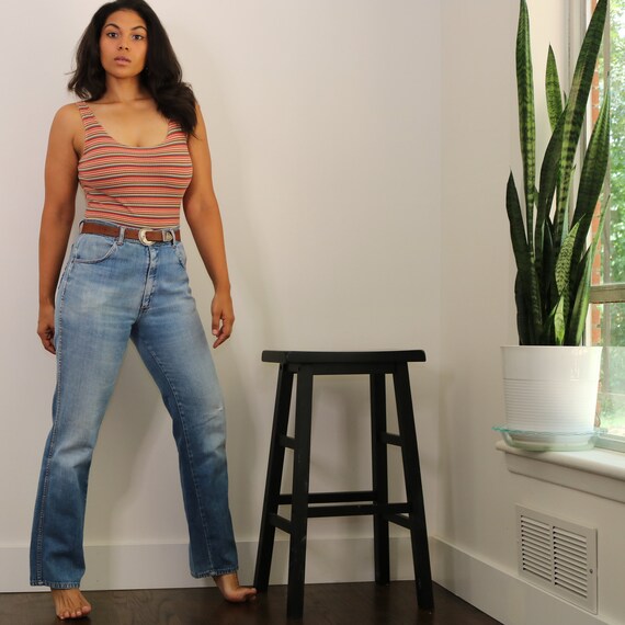 90s Does 70s High Waist Jeans | Vintage Light Was… - image 4