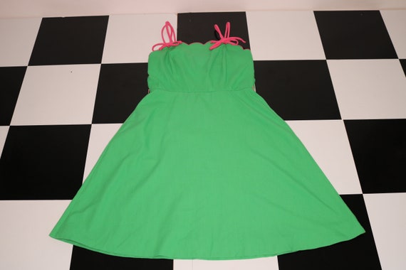 70s Vintage Sun Dress Lanz Pink Green Dress Lanz … - image 9