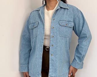 90s Harvé Benard Denim Button Up- 100% Cotton | Large