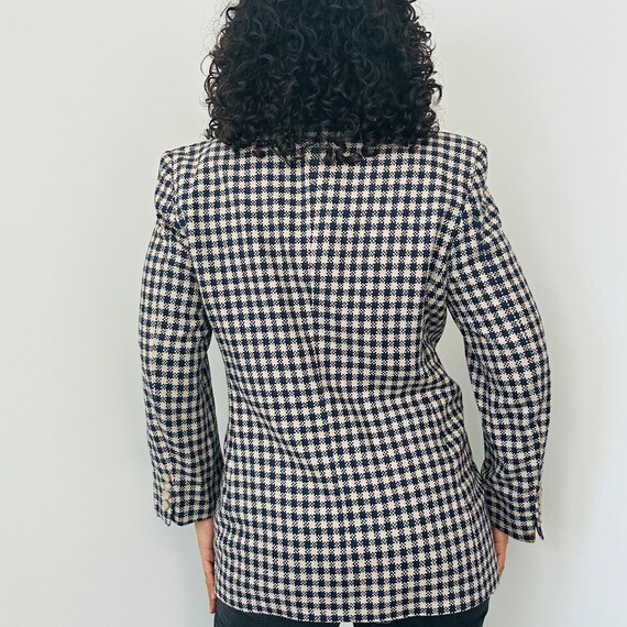 80s Checkered Print Blazer | 80s Austin Reed Silk… - image 6