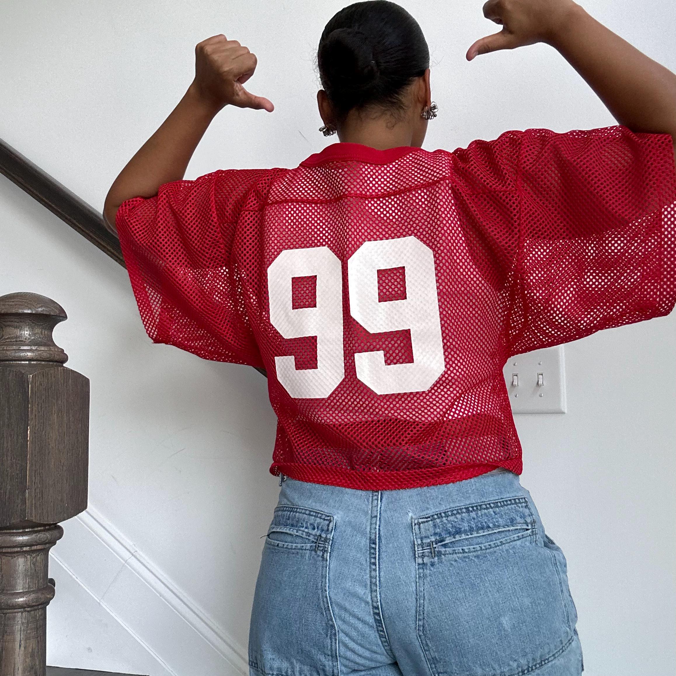 Y2K Football Mesh Denim Jersey | Small Medium Large XL - Etsy