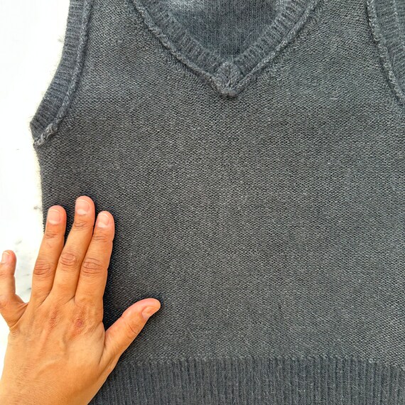 90s Angora Blend Sweater Vest | Vintage Black Swe… - image 7