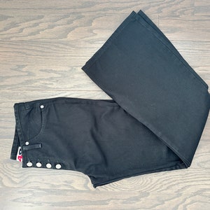 Y2K Black Jeans 100% Cotton Black Denim Flares size 9 Medium image 5