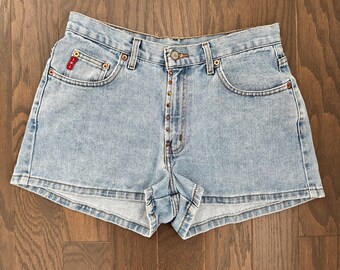 90s LEI Denim Shorts | Mid Rise Denim Shorts | Studded Denim Shorts | l.e.i. jeans shorts | 100% Cotton Denim Shorts | Size 9 Small Medium