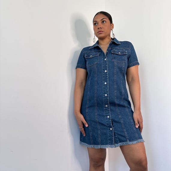 white christmas dresses Cornelia Denim Tunic Dress – secondfemale.com main image 0