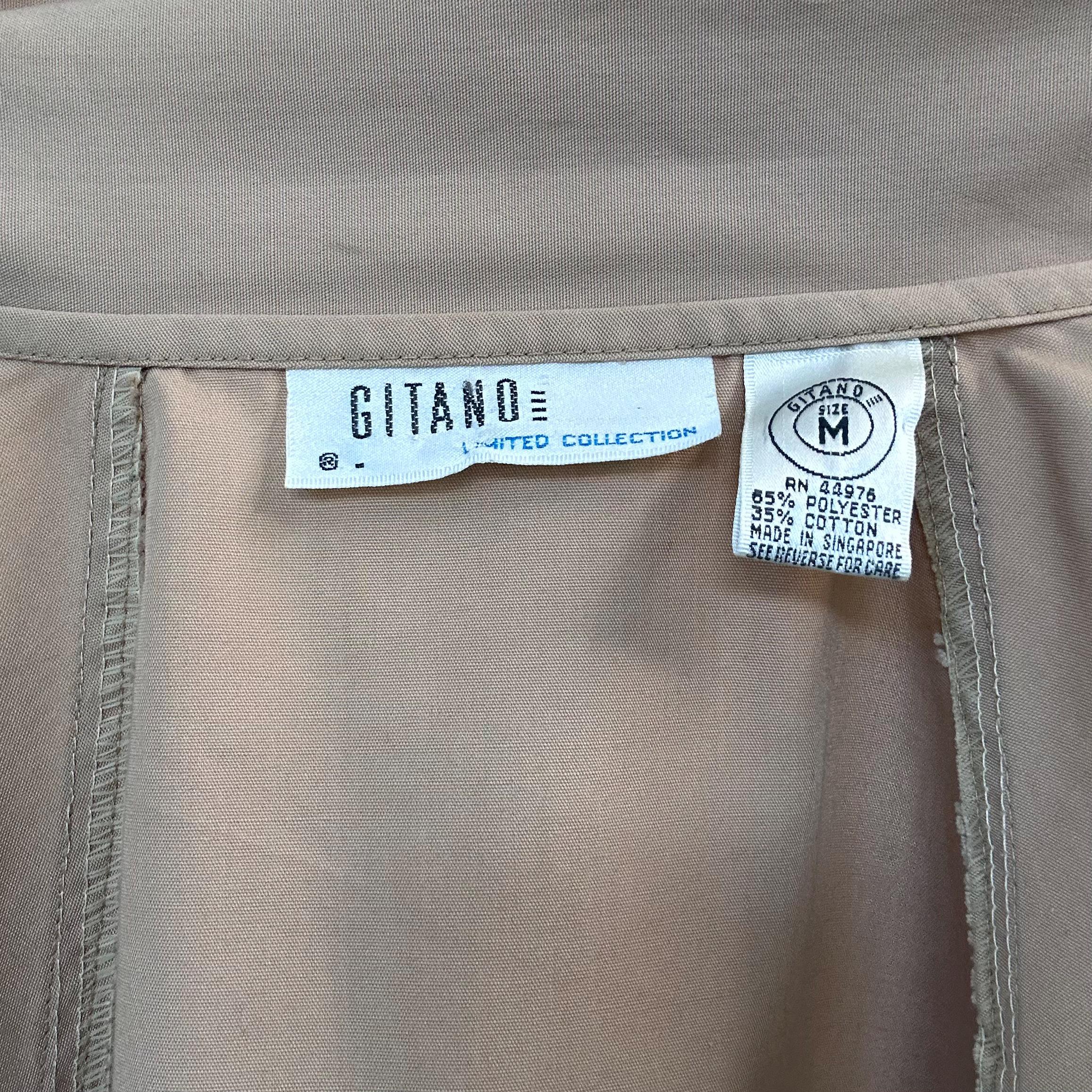 90s Gitano Khaki Button up Bomber Windbreaker Jacket | Medium - Etsy