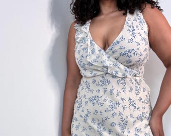 Y2K Floral Silk Midi Dress: The Limited A-Line, Size 10
