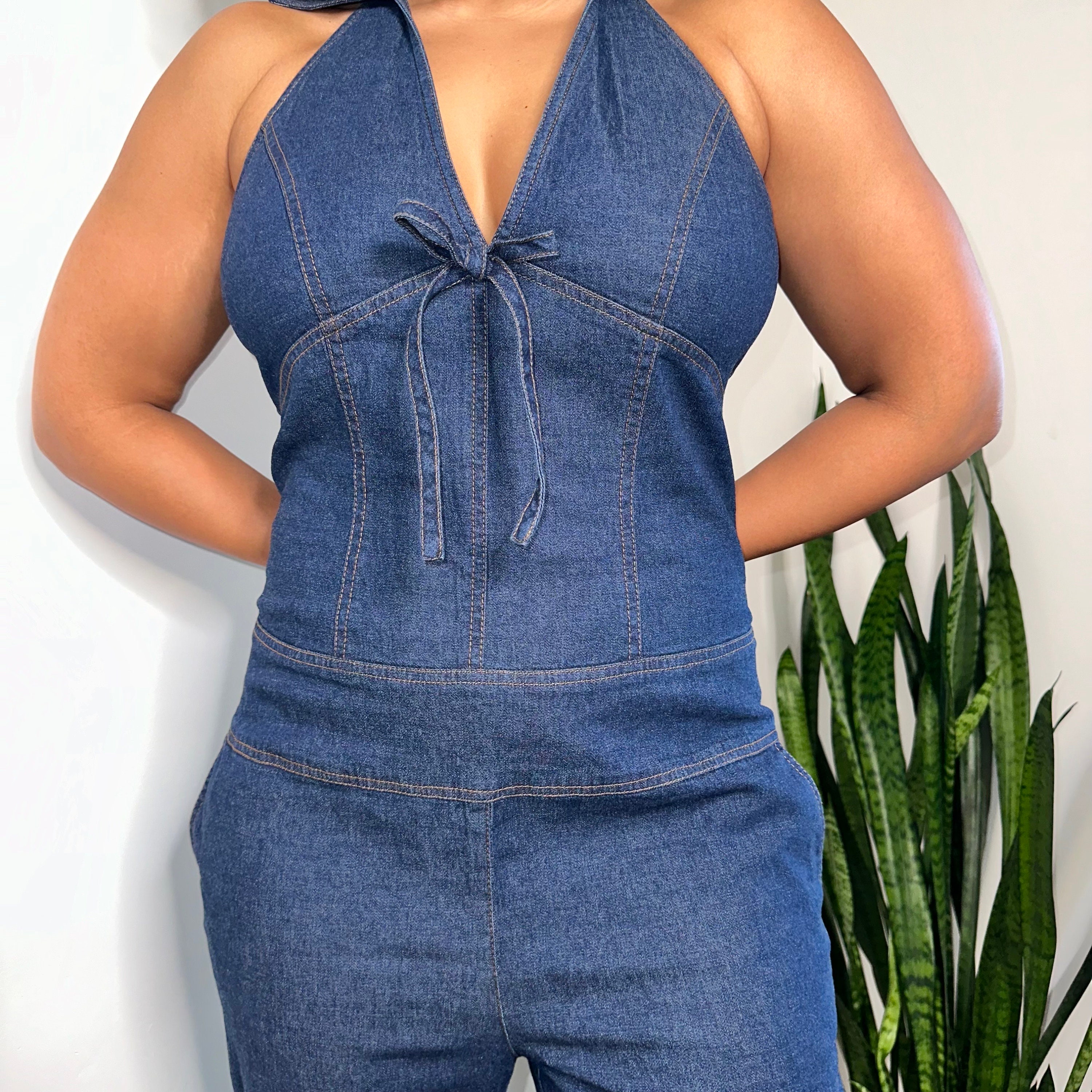 Geulis Tuta Denim Donna Vita Bassa Gamba Larga – Salopette Y2K 2025 Con Spalline Regolabili E Tasche