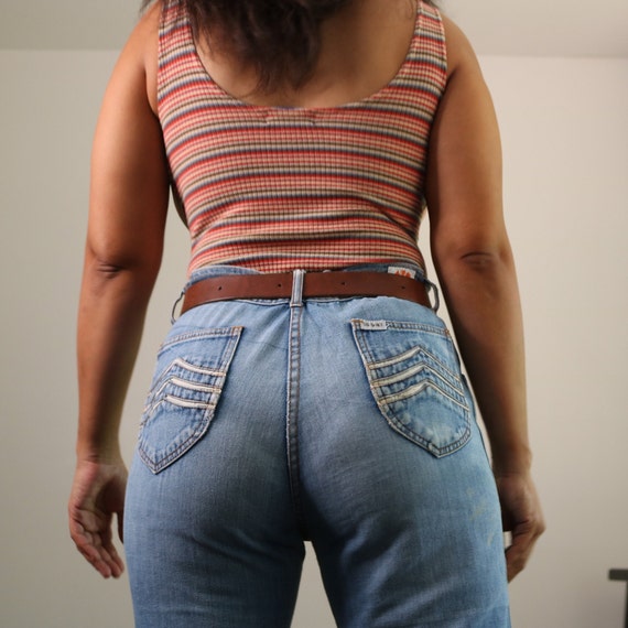 90s Does 70s High Waist Jeans | Vintage Light Was… - image 3