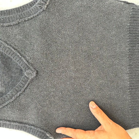 90s Angora Blend Sweater Vest | Vintage Black Swe… - image 8