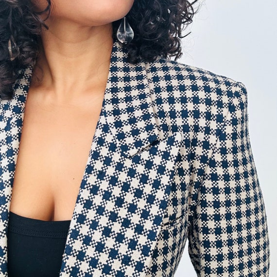 80s Checkered Print Blazer | 80s Austin Reed Silk… - image 8