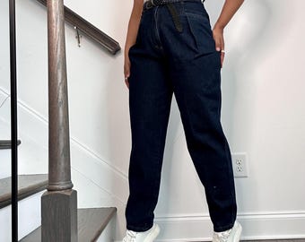 Vaqueros mom vintage de cintura alta con lavado oscuro / Talla 8