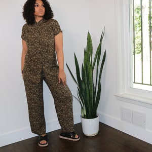 90 Bijpassende set | Vintage bedrukte Jumpsuit | Minimalistische bijpassende set | Maat 4 Medium
