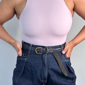 90s Deep Navy Blue Braided Belt | Extra Large