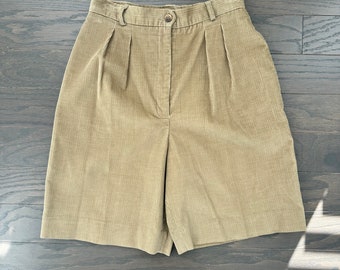 Corduroy shorts uit de jaren 90 | Kameelshort met hoge taille | JHC corduroy korte broek | Maat 6 middelgroot