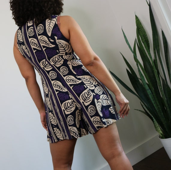 90s Express Romper | Palm Print Romper | Size Med… - image 8