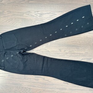 Y2K Black Jeans 100% Cotton Black Denim Flares size 9 Medium image 2