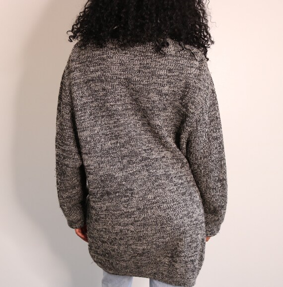 90s Oversized Cardigan | Grey Wool Cardigan | Vint