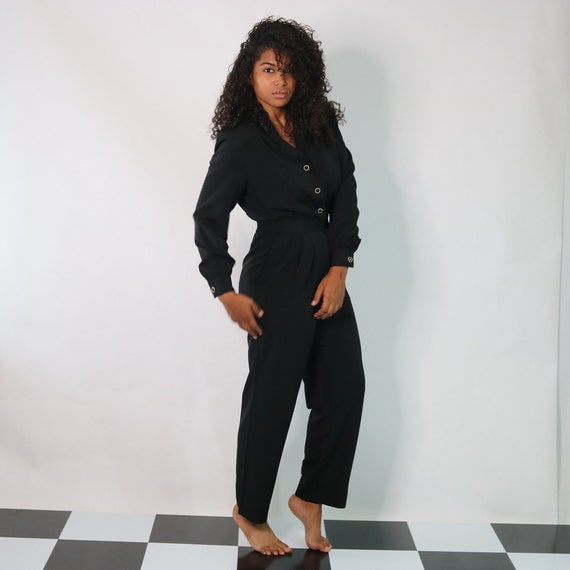 tailored black jumpsuit