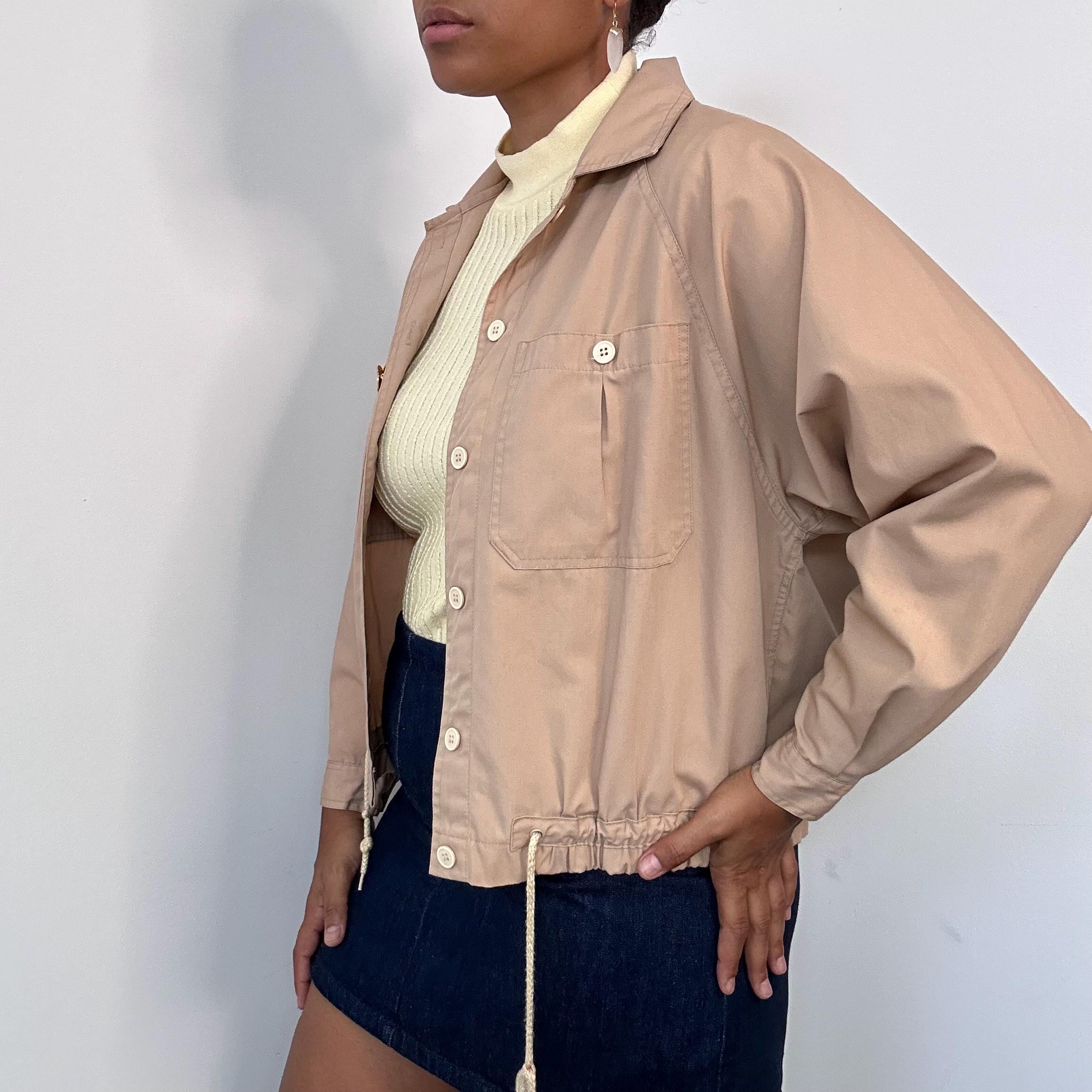 ジャケット・アウター GITANO 90's Enamel rain Jacket 90s Gitano Khaki Button up Bomber Windbreaker Jacket | Medium - Etsy