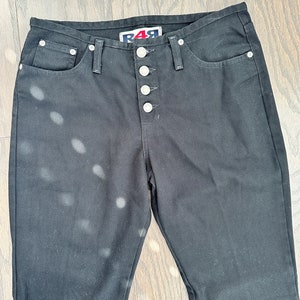 Y2K Black Jeans 100% Cotton Black Denim Flares size 9 Medium image 7
