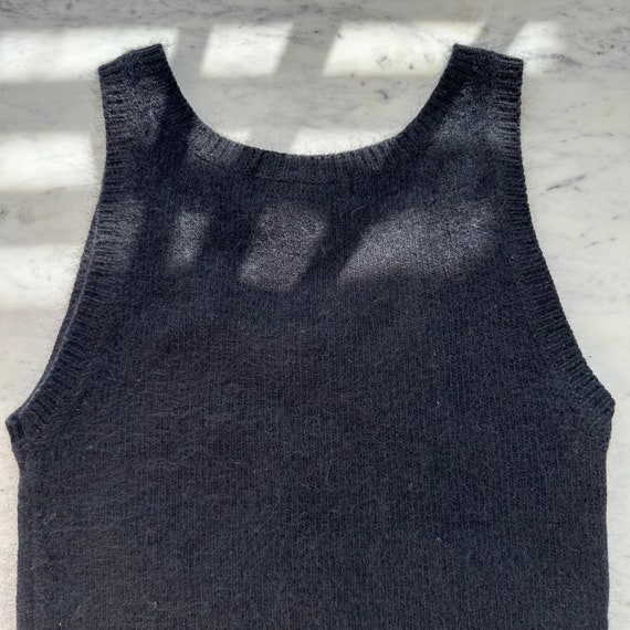 90s Angora Blend Sweater Vest | Vintage Black Swe… - image 6