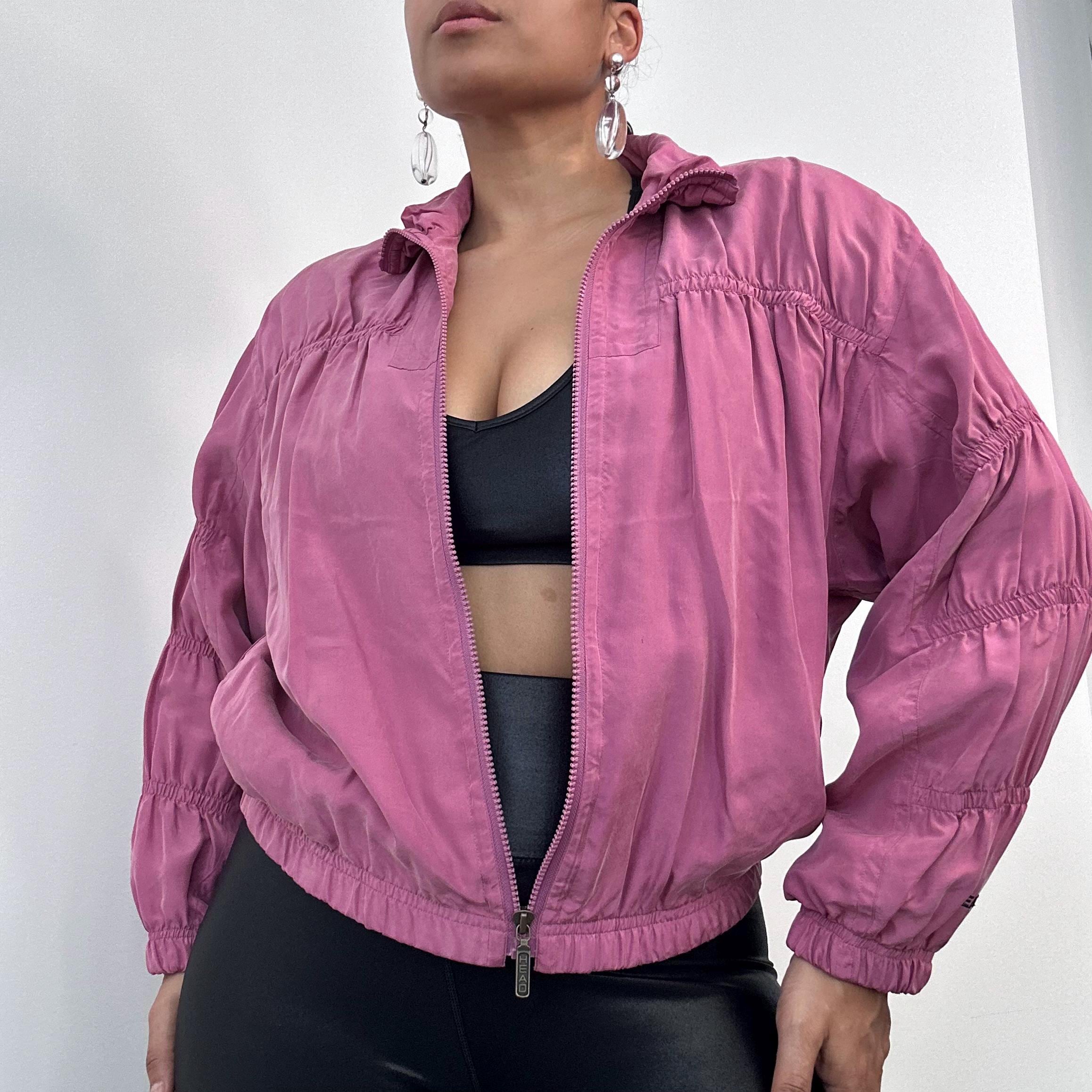 80s Silk Bomber Jacket - Mauve Pink Windbreaker - Etsy