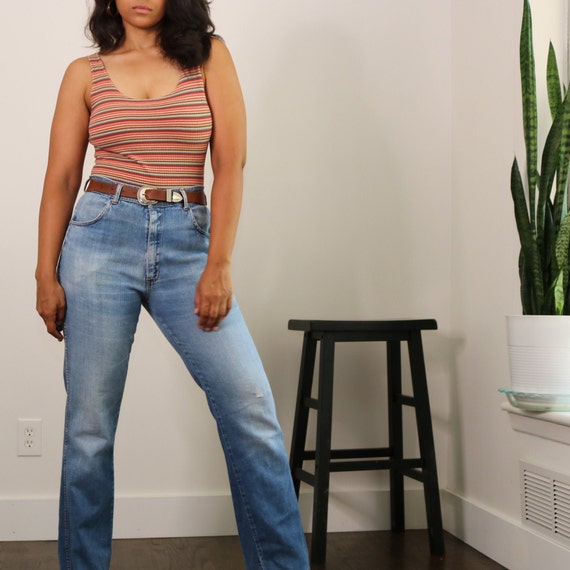 90s Does 70s High Waist Jeans | Vintage Light Was… - image 2