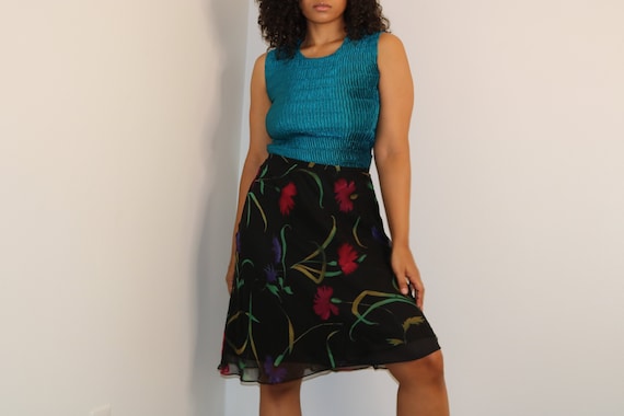 90s Silk Skirt | Silk Midi Skirt | Black Silk Skir