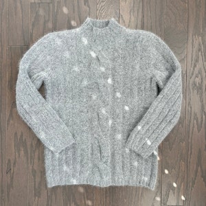 Y2K Liz Claiborne Sweater | Vintage Angora Lambswool Sweater | Minimalist Grey Sweater | Vintage Mock Neck Sweater | Small