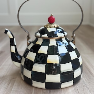 McKenzie Childs Courtly Check Tea Kettle 3 qt.
